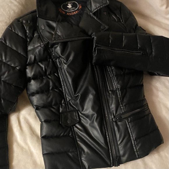 Save The Duck Faux Leather, XS Moto Jacket - Picture 2 of 12